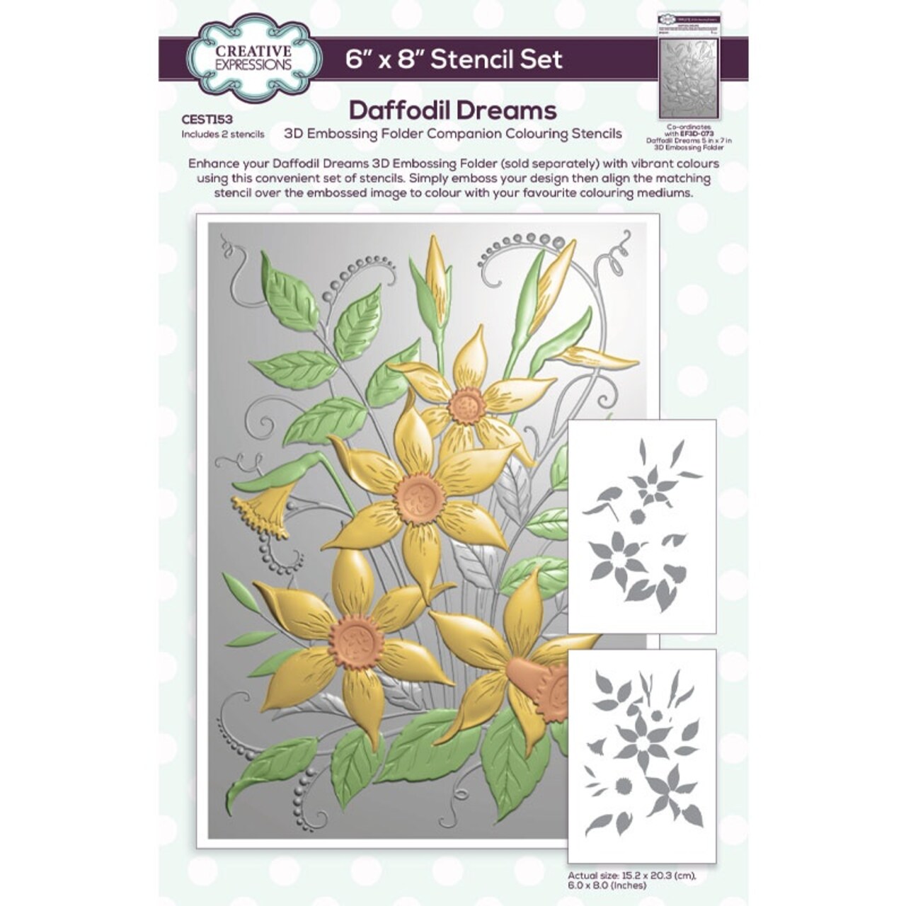 Creative Expressions Companion Coloring Stencil 6"X8"-Daffodil Dreams